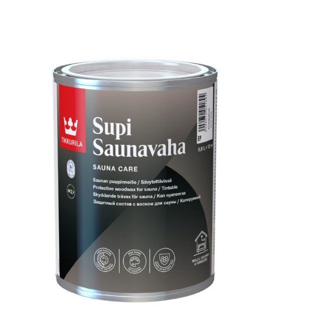 Cera Tikkurila Sauna Wax 0.9L para tratamento de madeira.