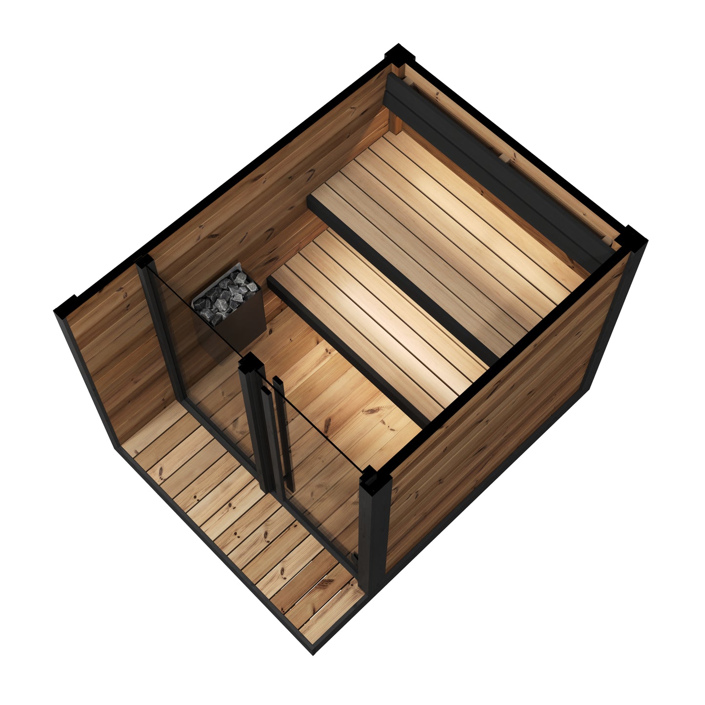 Sauna Exterior Hiki S com porta de vidro temperado.