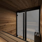 Sauna Exterior Hiki S com porta e janela de vidro.