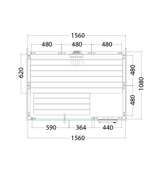 Diagrama do Alaska Infra+ Mini, sauna infravermelha.
