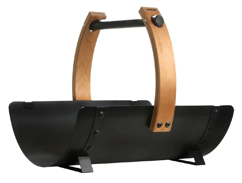 Harvia Legend Suporte para Lenha com design de madeira e metal.