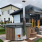 Jacuzzi Exterior Thermalux 200 com aquecedor a lenha.
