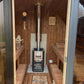 Sauna Barrel 280 Deluxe com fogão a lenha.