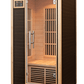 Sauna de Infravermelhos Radiant com porta de vidro e display digital.
