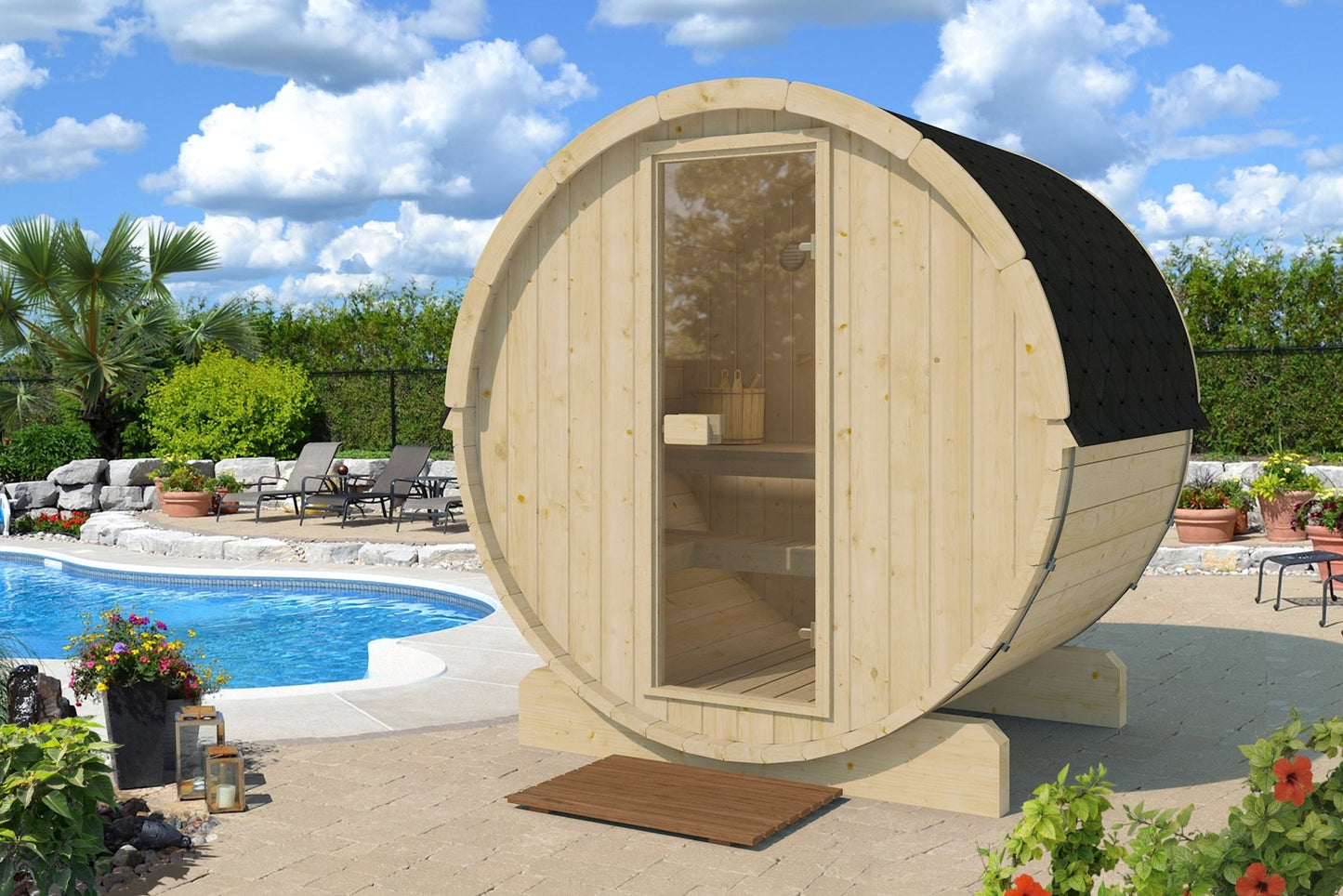 Sauna Exterior Barrel 160 - Saunamo