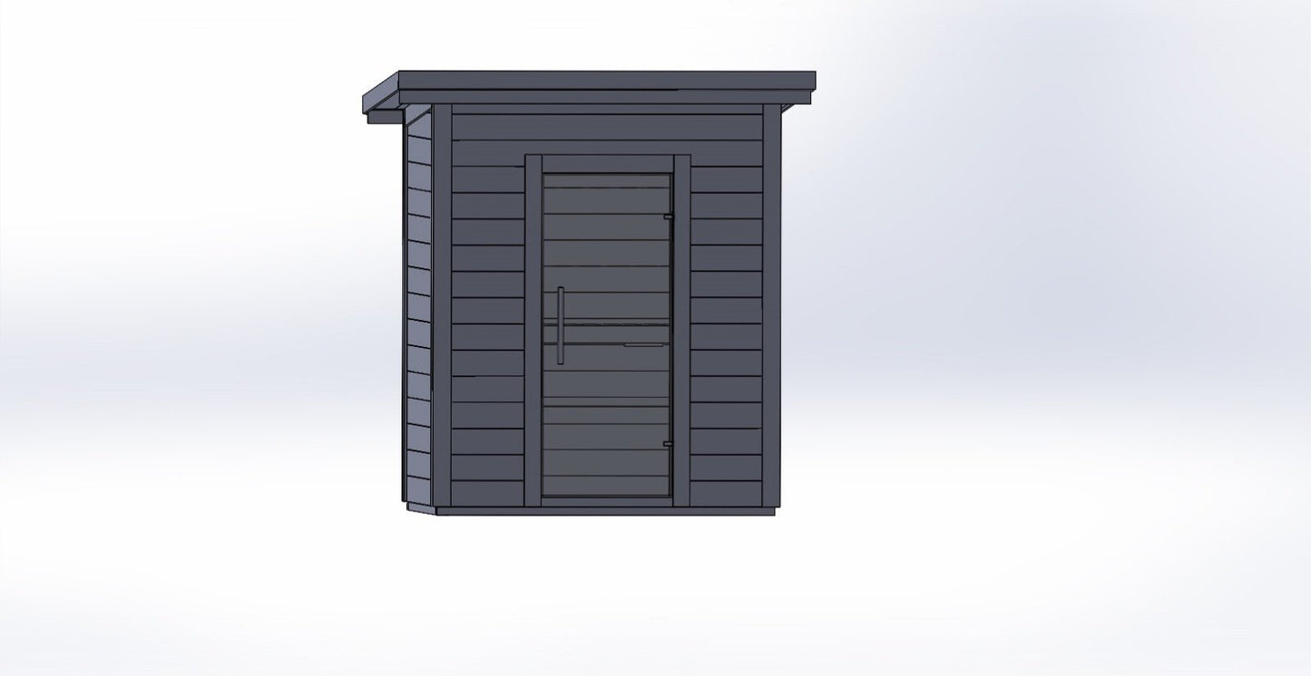 Sauna Exterior Box em design compacto e privativo.