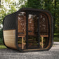 Sauna Exterior Cube 220 com porta de vidro.