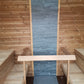 Sauna Exterior Cubus em madeira e vidro, design moderno.