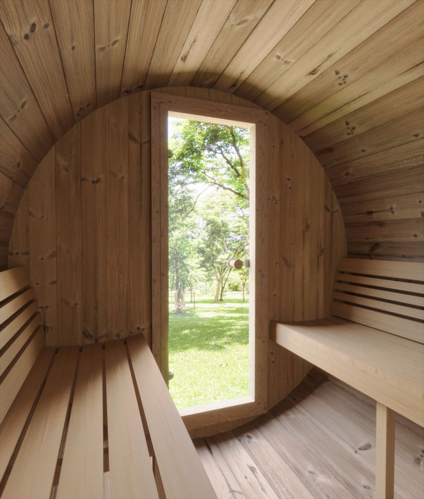 Sauna Exterior Ergo em ambiente interno.