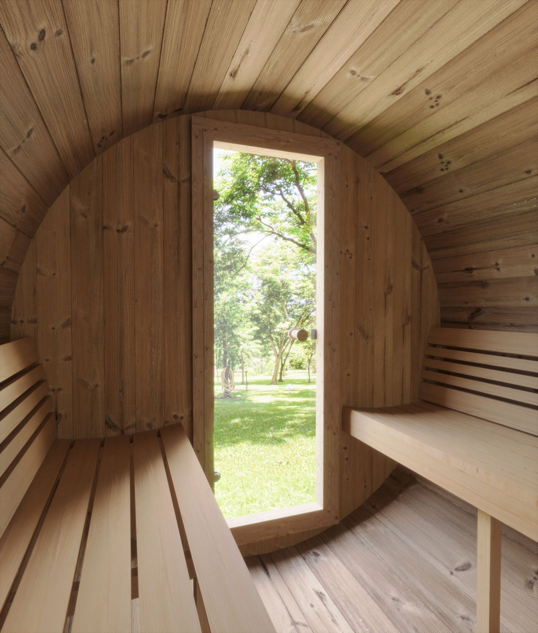 Sauna Exterior Ergo em ambiente interno.