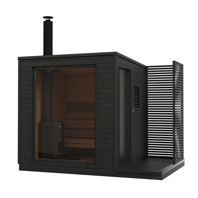 Sauna Externo KUUT a Lenha M com porta de vidro.