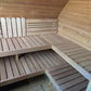 Sauna Exterior Hobbit 300 com banco de madeira.