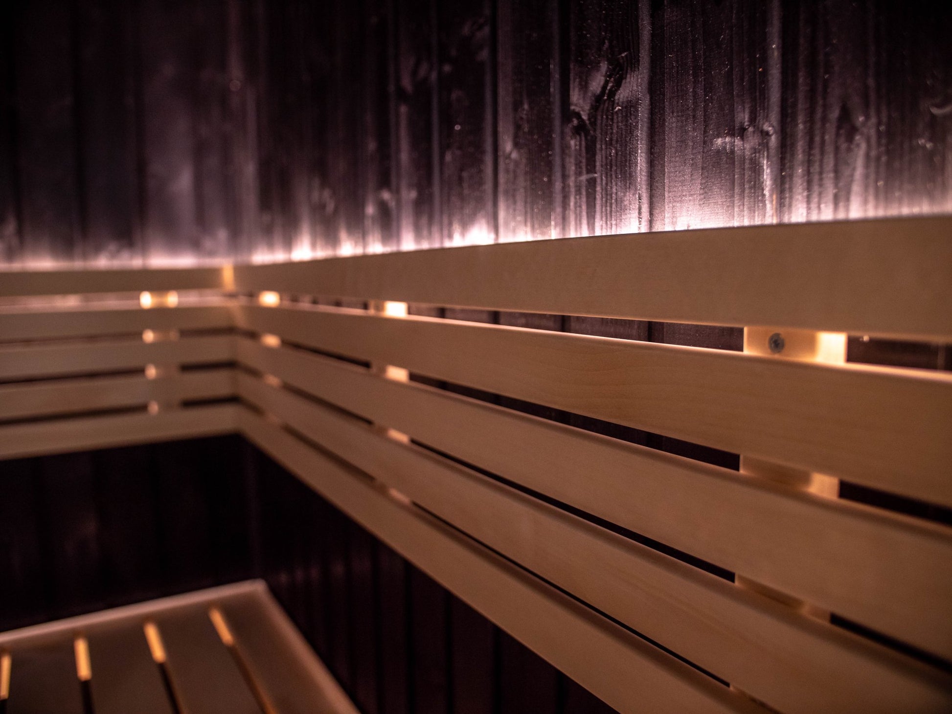 Sauna Fenix em ambiente interno elegante e moderno.