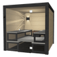 Sauna Solide em ambiente moderno com mesa e cadeiras.