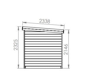 Sauna Exterior Deluxe Terrace desenhada em esboço.