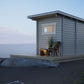 Sauna Exterior Nordica com design elegante na praia.